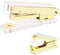 Clear Acrylic Body Bright Yellow Gold Tone Office Stapler N Staples Remover Set Desktop Executive Stapling Tool...