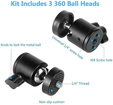 Tripod Mount Adapter Kit for 3 Devices. Works with Smartphones, iPhone, Android, GoPros, DSLR Cameras, Mic, LED, Ring Lights. Perfect for Vlogging...