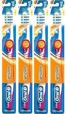 Oral-B Complete Deep Clean Toothbrush, 35 Soft (Colors Vary) - Pack of 4...