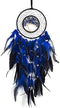 Dreamlike Deep Blue Tree of Life Dream Catcher Wall Decor with Healing Crystal Stone Handmade Feather Dream Catchers Decoration Wall Hanging for G...