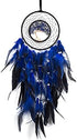 Dreamlike Deep Blue Tree of Life Dream Catcher Wall Decor with Healing Crystal Stone Handmade Feather Dream Catchers Decoration Wall Hanging for G...
