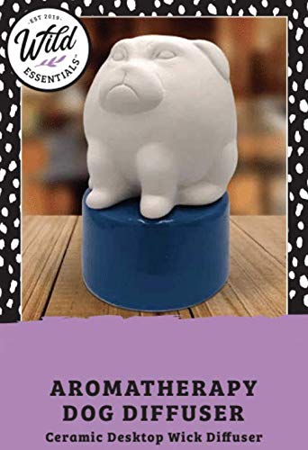 Wild Essentials Big Dog Ceramic Aromatherapy Wicking Diffuser for Essential Oils and Fragrance, Non-Electric Air Freshener for Bedroom, Office, Ba...