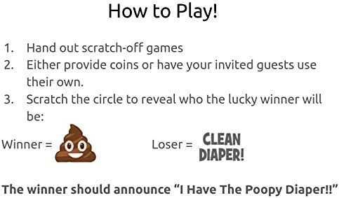 Girl - What's In My Diaper Baby Shower Scratch Off Game | African American | 24 Cards - 1 Winner | Baby Shower Games | Baby Shower Prizes | Door P...