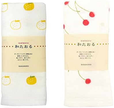 Nassen Dye Gauze Face Towel Set of 2 (Yuzu & Cherry)...