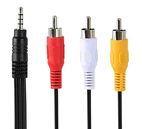 3.5mm Male to 3 RCA Male Plug AV A/V Audio Video TV-Out Cable Cord Lead for Samsung Digtial Camcorder SMX-F40 SMX-F40RN SMX-F40BP SMX-F40BN SMX-F4...