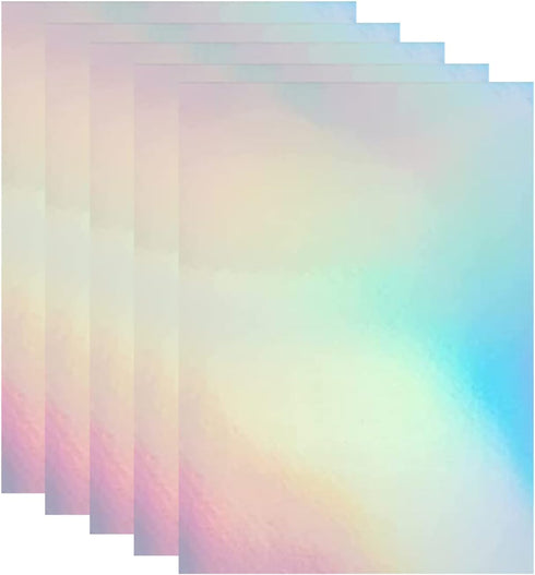 Bleidruck 25 Sheets 8.25x11.7 Inches Clear Holographic Premium Cold Laminated Film Holographic Overlay Laminating Self Adhesive Film...