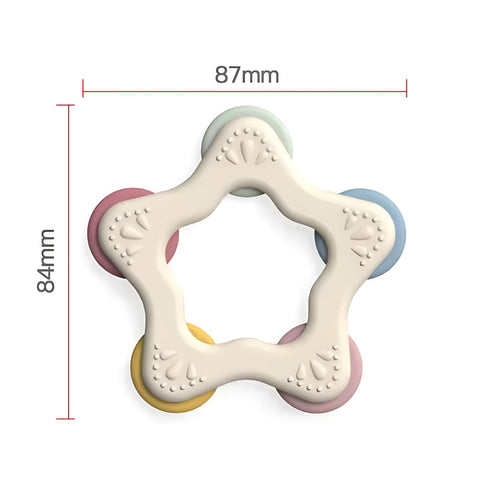 Star Shape Spinner Silicone Baby Teether - BPA Free Chewable Teething Toy, Soft and Safe, Easy to Hold, Star Design with Spinning Wheels, Ideal fo...