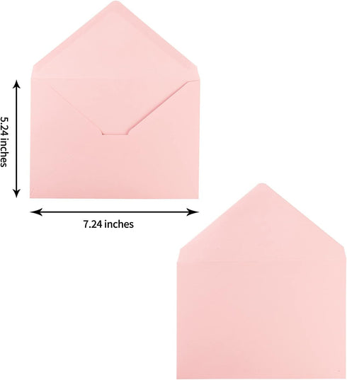 50 Pack A7 Colorful 5x7 Envelopes V Flap Invitation Envelopes for 5x7 Cards, Birthday, Weddings, Graduations, Greeting Cards, Baby Shower 5.24 x 7...