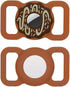 Pet Collar Holder Compatible for Airtag,Protective Cases Covers Dog Cat Collar Holder Doughnut Shape Silicone Waterproof (Large, Brown)...