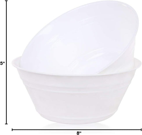 Mintra Home Snack Bowls (Large 2pk (4L), White)...