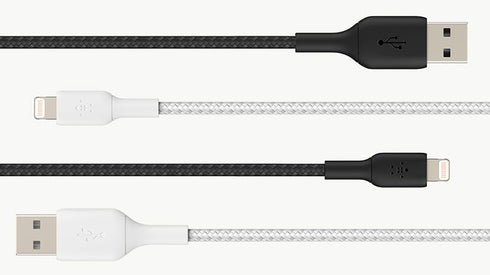 Belkin BoostCharge Braided Lightning Cable - 6.6ft/2M - MFi Certified Apple iPhone Charger USB to Lightning Cable 6ft - iPhone Cable - iPhone Char...
