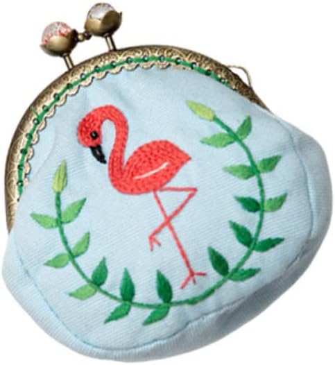EXCEART 1 Set ladies wallet flower kit coin purses for women embroidery coin purs for beginners change purse Mini embroidery kit for beginners sma...