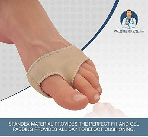 Dr. Frederick's Original Gel Pad Metatarsal Sleeves - 2 Pieces Metatarsal Pads for Forefoot Pain - Metatarsalgia, Morton's Neuroma, Plantar Warts,...