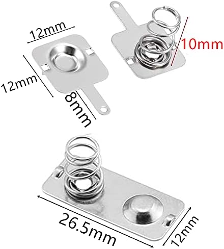 12Pairs Battery Springs AA Battery Negative to Positive Conversion Spring Contact Nickle Plated 12x12mm and 12x26.5mm...