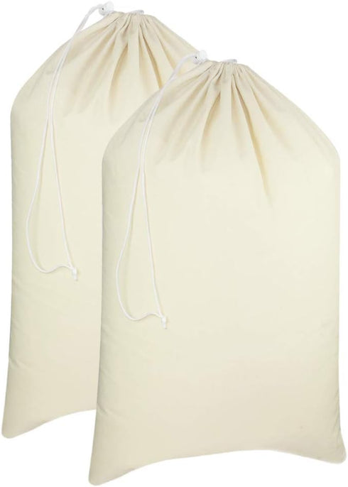 Cotton Craft - 2 Pack Extra Large 100% Cotton Canvas Heavy Duty Laundry Bags - Natural Cotton - 28"x36" - Versatile - Multi Use...