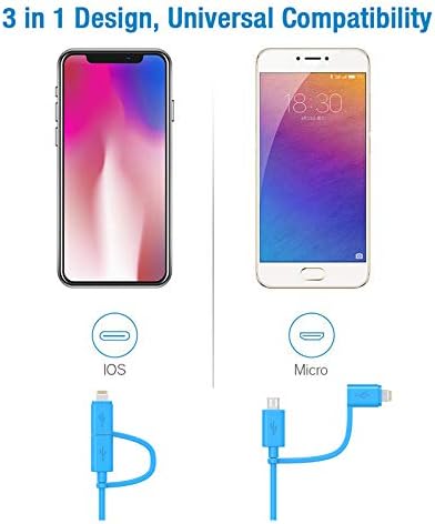 Apple MFi Certified 2 in 1 iPhone Charger Lightning Cable and Micro USB to USB Charger Cord, Compatible iPhone X, 8, 8 Plus,7 Plus, Android Data C...