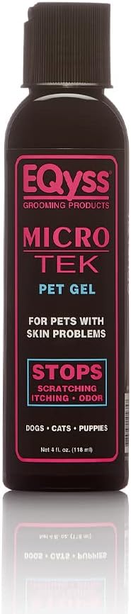 EQyss Micro-Tek Leave-On Pet Gel - Soothe Dry Irritated Skin on Contact, Stops Itching, Scratching, Biting, Licking Hot Spots - for Cats & Dogs (4...