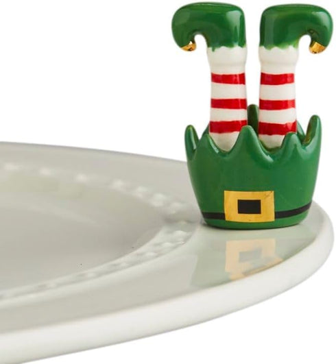 nora fleming Jingle Toes (Elf Feet) - Hand-Painted Ceramic Christmas Decor - Winter Minis for the Home and Office...
