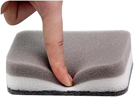 5 Pcs Heavy Duty Scrub Sponges,Dual-Sided Dishwashing Sponge for Kitchen,Multi-Use Deep Cleaning Scrub Sponge (Grey White)...