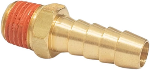 2 Pack Brass Air Hose Barb Fittings Adapter Set - 3/8" Barb to 1/4" NPT Male Pipe, Air Hose Repair Kit Connectors with Sealant...