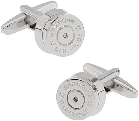 Bullet Shell Casing Army Police Pair Cufflinks in a Presentation Gift Box & Polishing Cloth...