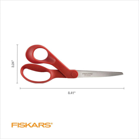 Fiskars All-Purpose Left-Handed Scissors - Ergonomically Contoured - 8" Stainless Steel - Paper and Fabric Scissors for Office, Arts, and Crafts -...