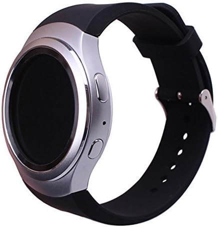 1PC Large Watch Band/Strap for Samsung Gear S2 Smartwatch Band Replacement Accessories with Metal Clasps Watch Strap/Wristband Silicone (Black)...