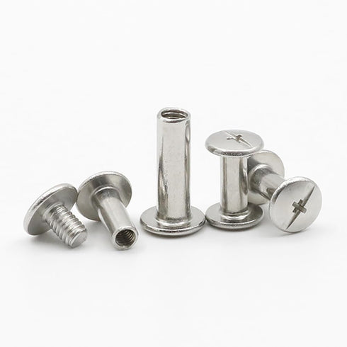 110 Sets 6 Sizes Chicago Screws Assorted Kit Flat Head Stud Screws Metal Leather Rivets Leather Craft Screw Studs Screw Rivets for DIY Craft...