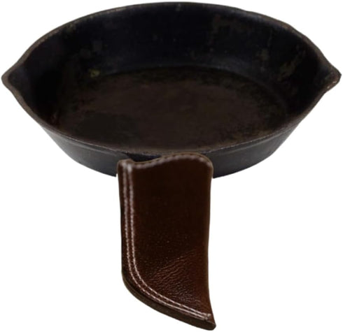 Leather Cast Iron Hot Handle Cover, Skillet Panhandle Grips, Frying Pan, Heat Protection, Kitchen Essentials,Panhandle, Potholder, Slides On/Off E...