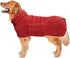 Geyecete Dog Bathrobe Towel Dog Drying Coat-Dry Fast Dog Bag-Pineapple grid Fast Drying Super Absorbent Pet Dog Cat Bath Robe Towel-Red-M...