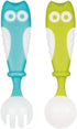 Bendable Baby Spoon Fork Set with Travel Case Feeding Training Toddler Utensils BPA Free Easy Grip Kids Tableware (Blue)...