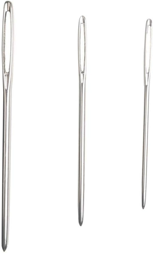 Hekisn Large-Eye Blunt Needles, 12 Pieces Pro Quality Stainless Steel Yarn Knitting Needles, Sewing Needles, Crafting Knitting Weaving Stringing N...