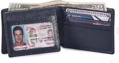Maverick Hide Top Grain Leather Wallet For Men, RFID Blocking, Bifold Extra Capacity with 2 ID Windows, Slim Bifold With 8 Card Slots, Gift For Yo...