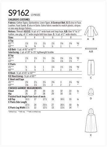 Simplicity S9168 Girl's Princess Costume Sewing Pattern Sizes 3-6...