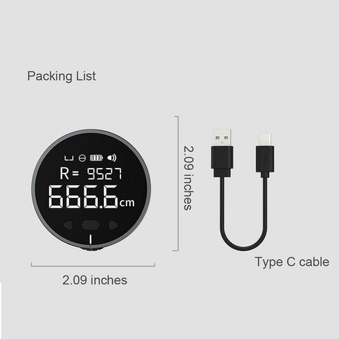 HomeMagician 324 Ft Electronic Digital Tape Measure with LCD Display Digital Ruler Rechargeable Small Smart Long Distance Rolling Measuring Tool f...