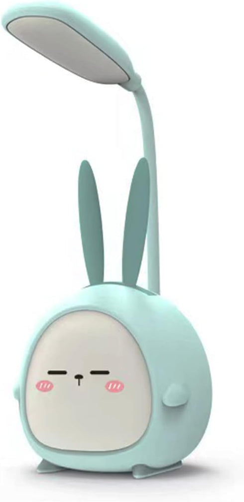 Mini Bunny Night Light, Portable LED Table Light, Cute Rabbit Foldable USB Rechargeable Reading Light Bedroom Children's Bedside Study (Blue Rabbi...