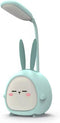 Mini Bunny Night Light, Portable LED Table Light, Cute Rabbit Foldable USB Rechargeable Reading Light Bedroom Children's Bedside Study (Blue Rabbi...