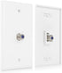 10-Pack 6 Port Keystone Wall Plate, Hexa Gang White Jack Insert for Ethernet, Coax, HDMI – Standard Size WallPlate Cover for Home & Office...