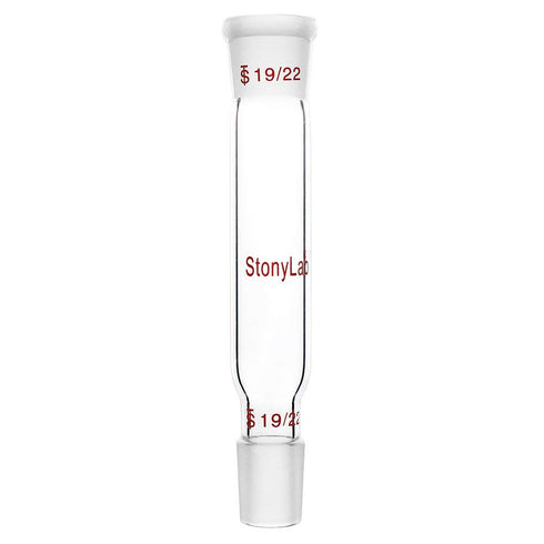 stonylab Glass Straight Connecting Adapter, 90mm from 19/22 Outer Joint to 19/22 Inner Joint for Laboratory Lab Supply, Borosilicate Glass...