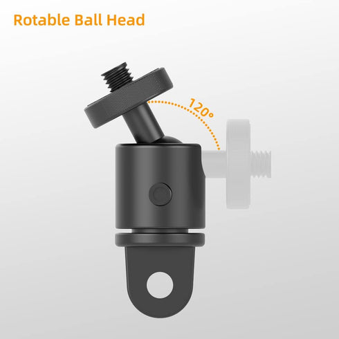 Aluminum 360 Degree Rotation Camera Mount, 1/4 Screw Adjustable Adapter Mount, Compatible with GoPro Hero 12/11/10/9/8/7, DJI, Sony, Xiaomi yi and...