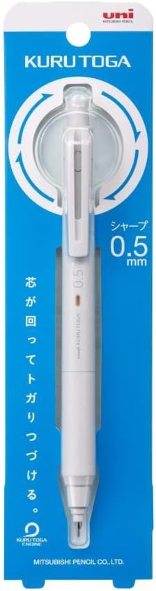 uni Kurutoga KS 0.5mm Mechanical Pencil Light Grey (M5KS1P.37)+uni Mechanical Pencil Lead,The Uni Smudge-Proof Leads 0.5mm HB 3 Set Sticky Notes...