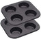 4 Cup Muffin Pan 2 Pcs (8.5 X 7.48 Inch) Air Fryer Small Oven Cupcake Baking Pan Non Stick No Toxic Bakeware...