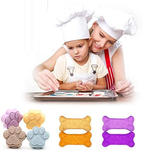 3 Pcs Silicone Molds,18-Cavity and10-Cavity, with Puppy Dog Paw and Bone Shape, Reusable Bakeware Maker for Baking Chocolate Candy, Oven Microwave...