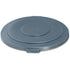 Rubbermaid Commercial BRUTE Trash Can Flat Lid, Round, Gray, 55 Gallon, FG265400GRAY...