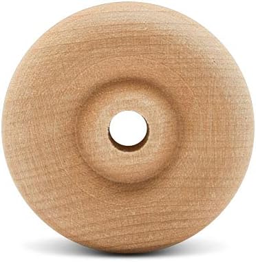 Woodpeckers- Classic Wooden Craft Toy Wheels 1.5" X 1/2" Axle Hole 24 Pack...