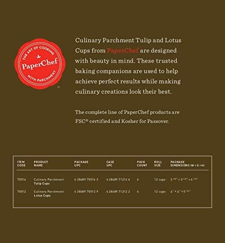 Parchment Lotus Baking Cups - Easy Release, Non-Stick Paper - 12 count...