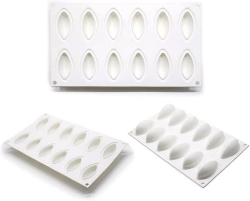 Quenelle Silicone Molds ?Sea Shells Cake Mold?Quenelle Mold Shape?French Dessert Mousse Silicone White Pastry Mould Baking Non-stick Decoration Ba...