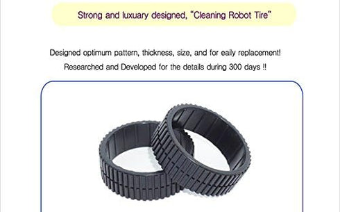 Braava 380t Compatible Tires/Tread/wheels/rubber/320/321/375t/390t/Mint Plus 5200/4200/available Tyres/iRobot(1pack=2pcs) tire/tyre/treads/Wheel/R...