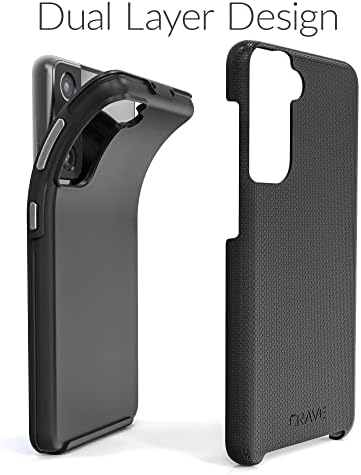 Crave Dual Guard for Galaxy S21 Case, Shockproof Protection Dual Layer Case for Samsung Galaxy S21, S21 5G (6.2 inch) - Black...