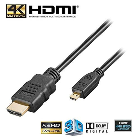 Master Cables Extra Long 10 Foot Micro HDMI HD Video Cable for GoPro and Other Action Camera - Compatible with Hero 3, Hero 4, Hero 5, Hero 5 Blac...